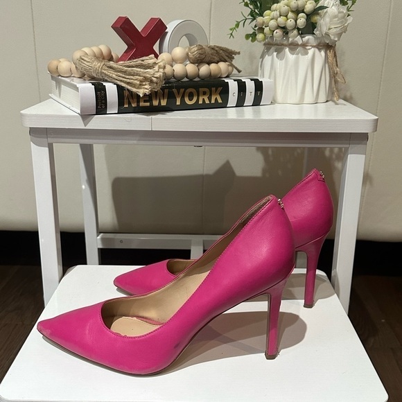 Sam Edelman Hazel Pink Peony Leather Pointed Pump 👠💋❤️ - Picture 9 of 12